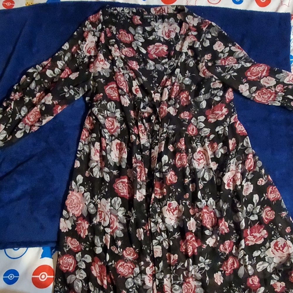 Floral Chiffon Shirt Dress